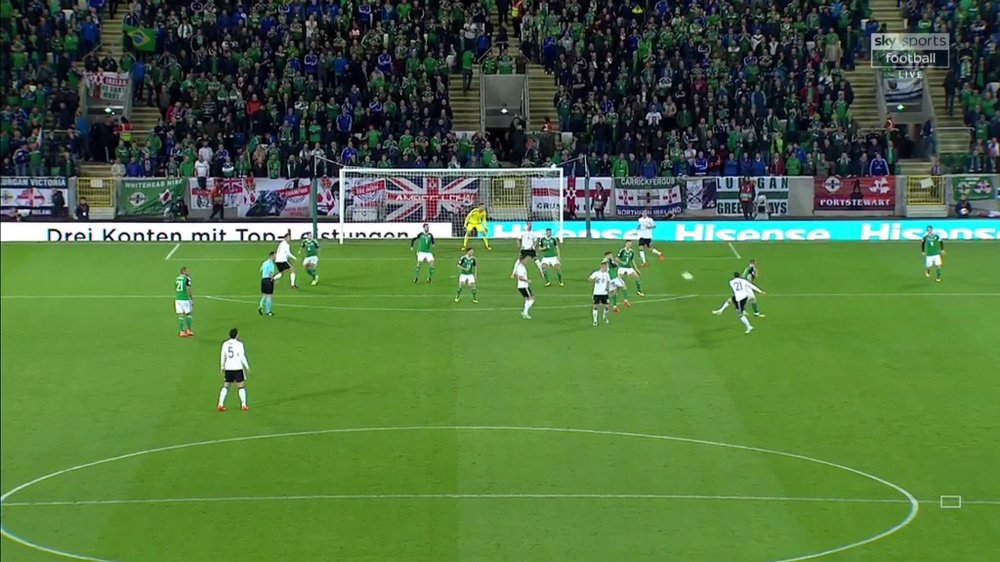 Sebastian Rudy gave German the lead against Northern Ireland with a stunner. Twitter/SkySportsStatto
