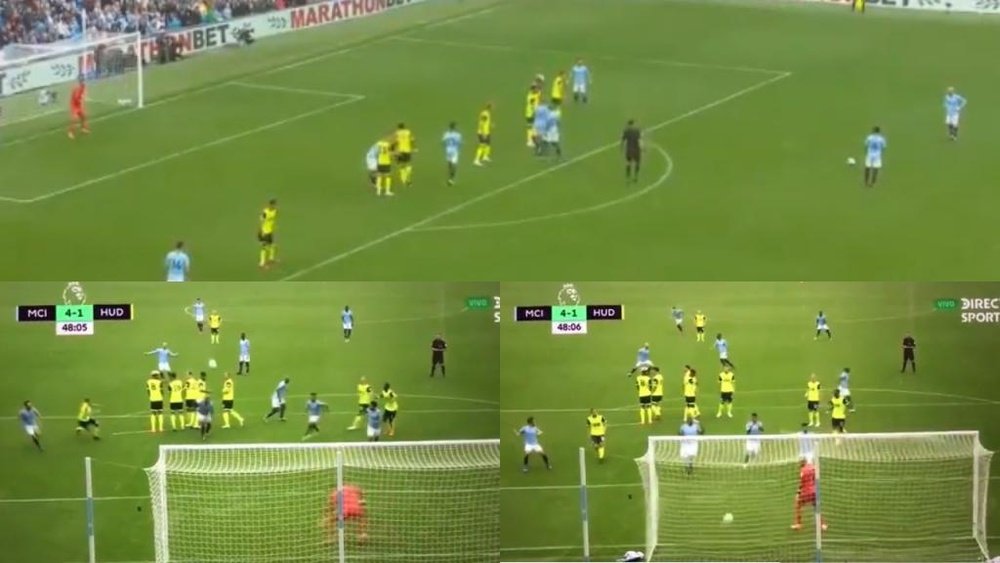 Así fue el gol de David Silva al Huddersfield Town. Captura/DirectTV-RMCSports