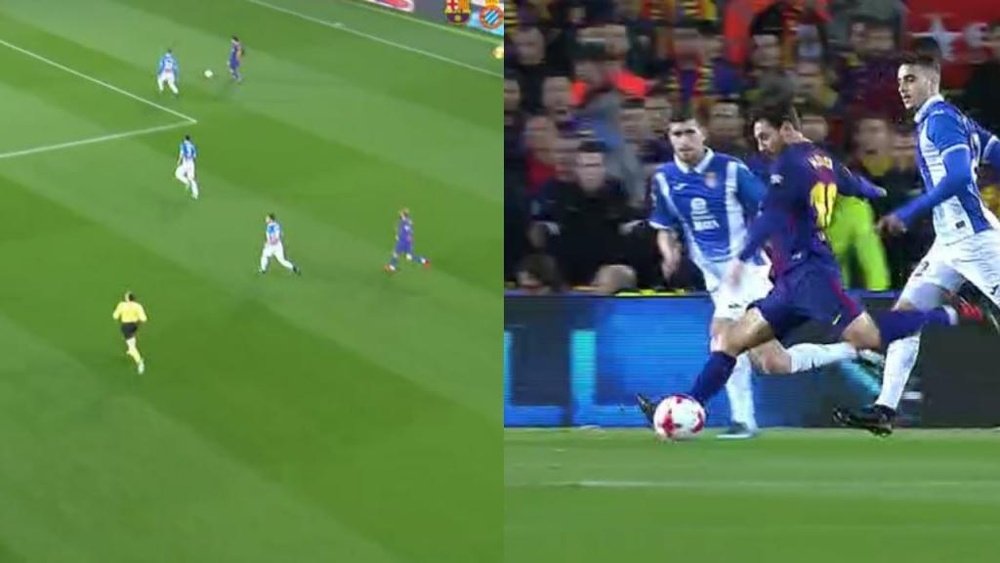 Messi tuvo suerte, pero buscó el 2-0. Captura/GOL
