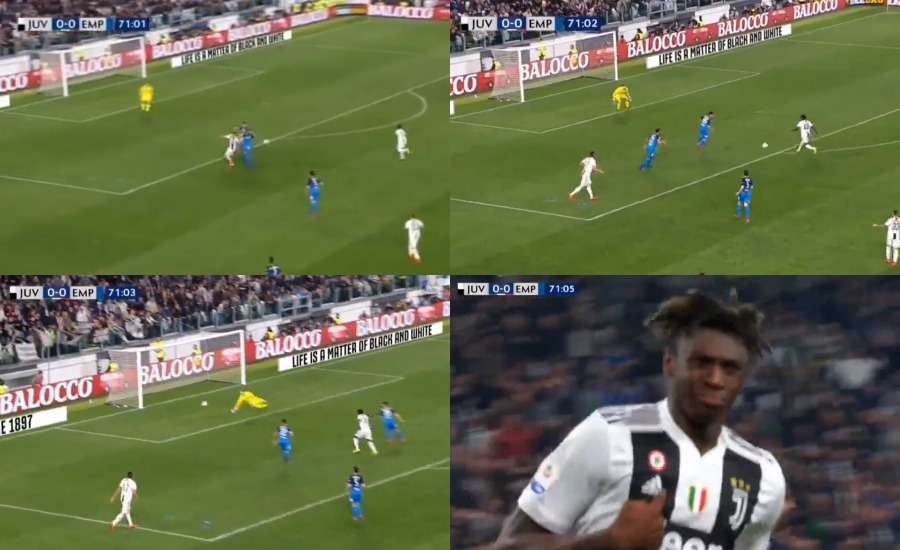 Gol de Moise Kean, jugador de la Juventus, ante el Empoli
