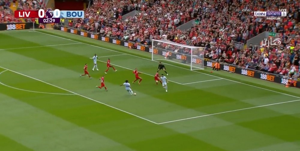 Semenyo gave Bournemouth the lead against Liverpool. Screenshot/BeINSports1