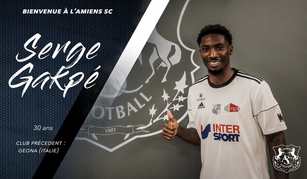 Serge Gakpé defenderá la camiseta del Amiens esta temporada. Twitter/AmiensSC