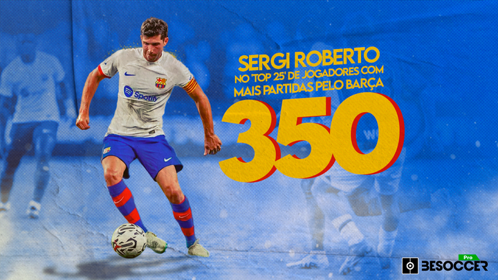 Sergi Roberto, no 'top 25' de jogadores do Barça com mais partidas