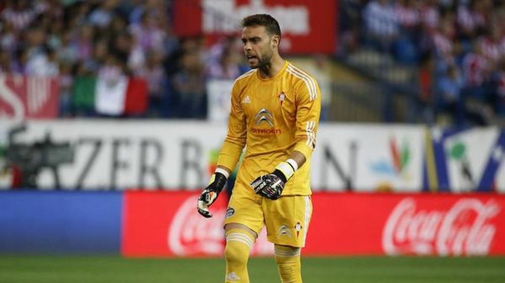 Sergio Álvarez, durante un Atlético - Celta. Twitter