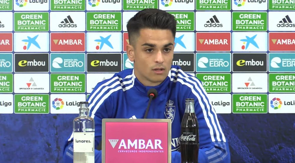 Bermejo, sin complejos ante el líder. Twitter/RealZaragoza