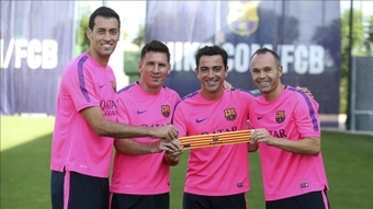 Messi, Xavi, Busquets y Jordi Alba cenaron juntos en Barcelona. EFE