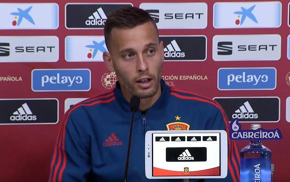 Canales after his first selection for Spain. Captura/seFutbol