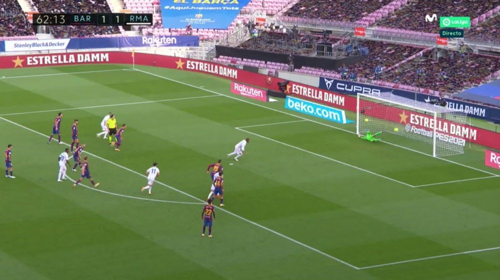 Ramos scored a penalty for Madrid. Screenshot/Movistar+LaLiga