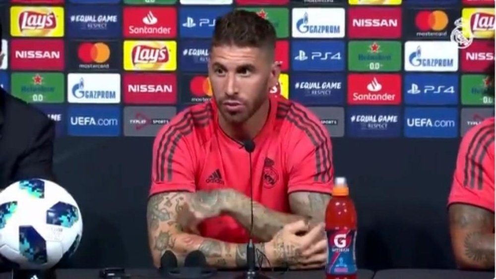 Ramos in conferenza stampa. Captura/RealMadridTV