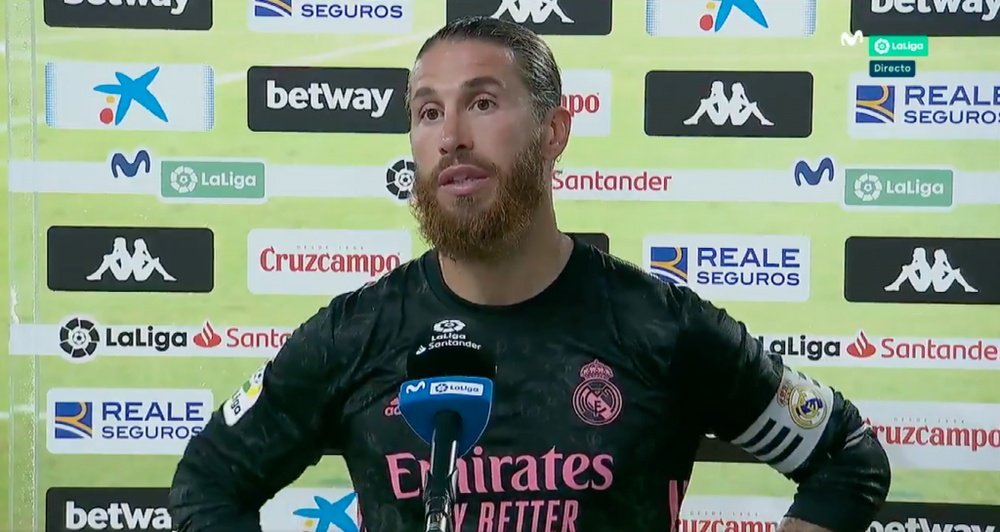 Sergio Ramos falou após o fim do jogo. Captura/MovistarLaLiga