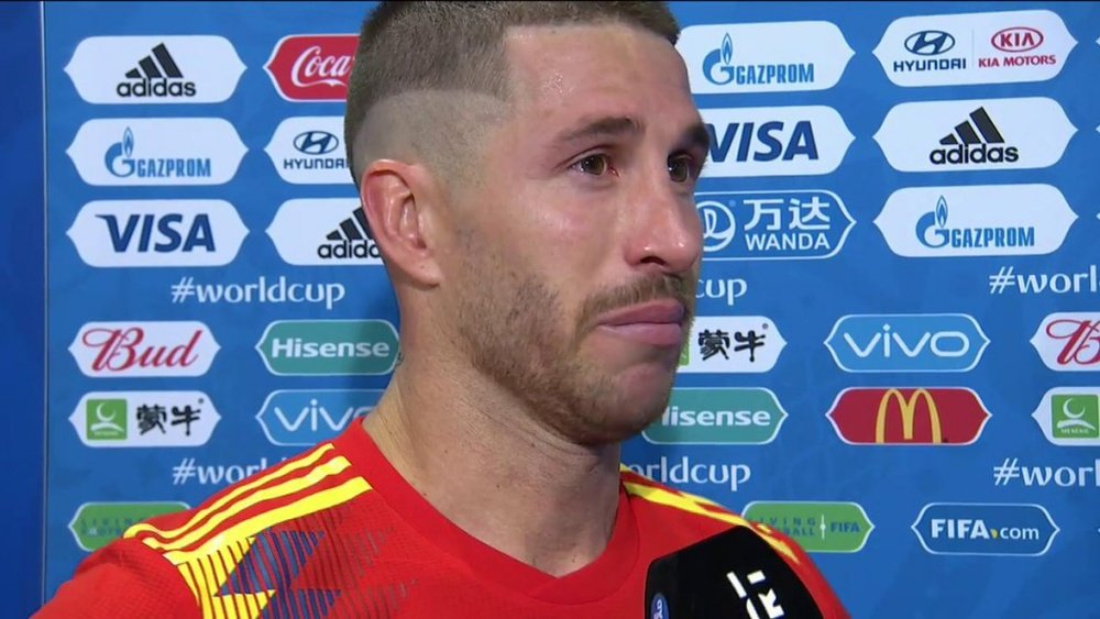 Ramos n'a pas pu contenir l'émotion. Capture