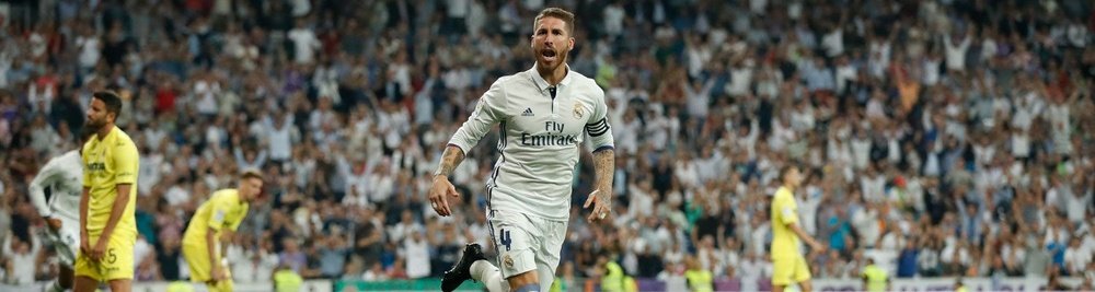 Sergio Ramos celebrates his equaliser, but Madrid couldn't find a winner. RealMadrid