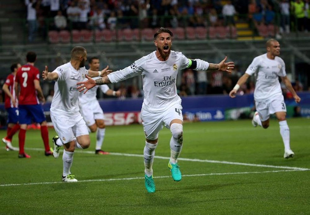 Sergio Ramos en finale de Ligue des champions. AFP