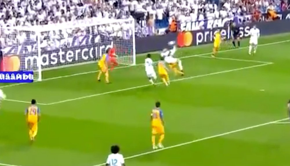 Ramos' overhead kick took Real Madrid three goals to the good. BeINSports
