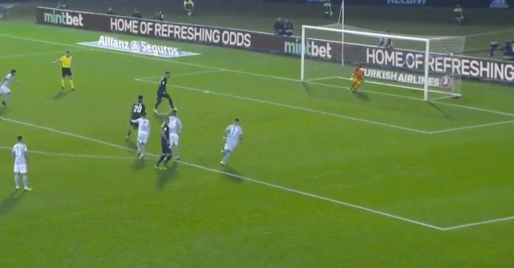 Sergio Ramos scored a penalty against Celta Vigo. Captura