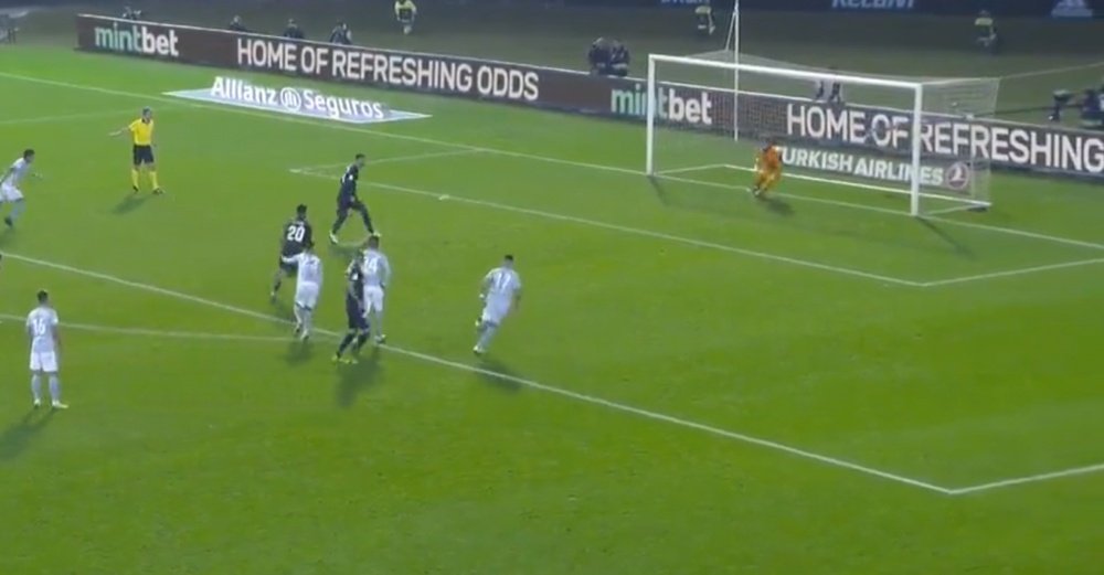 Sergio Ramos scored a penalty against Celta Vigo. Captura