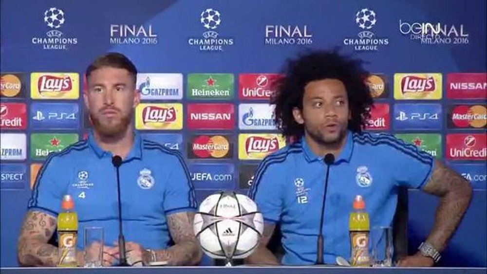 Sergio Ramos y Marcelo en rueda de prensa. BeIN Sport