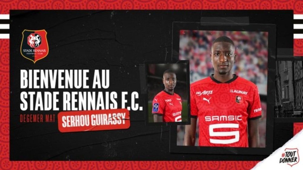 Guirassy llega al Rennes para los próximos cinco años. StadeRennais