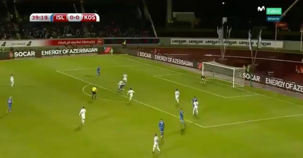 Sigurdsson puso el 1-0 ante Kosovo. Twitter/Casadelfútbol