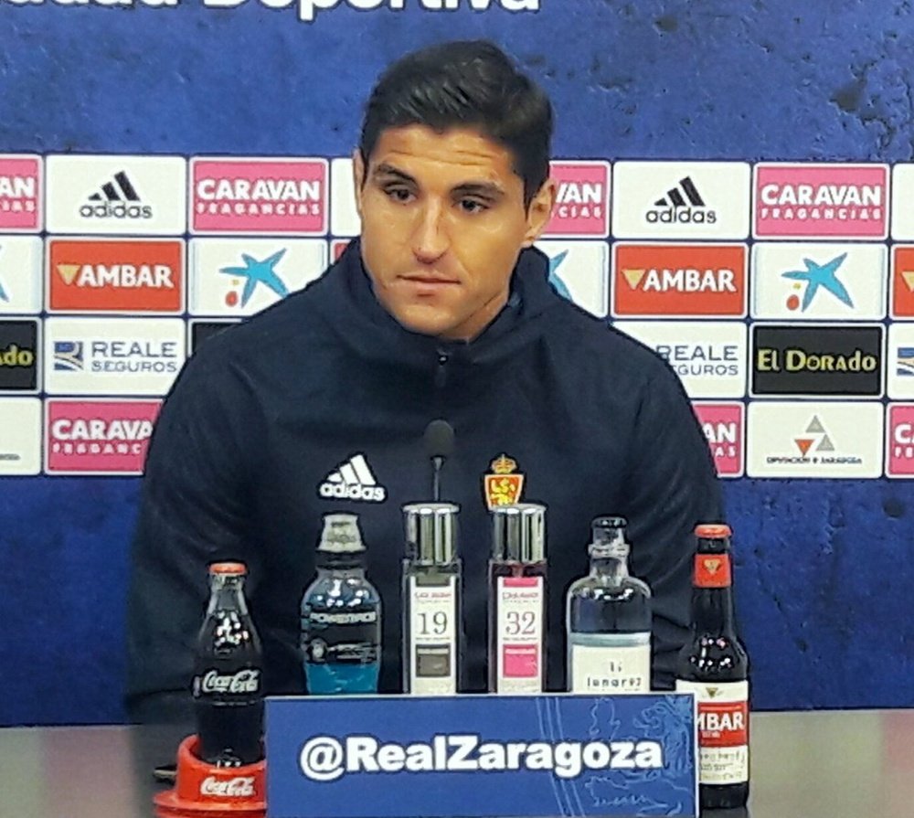 El jugador espera una victoria tras el encuentro en Almería. RealZaragoza