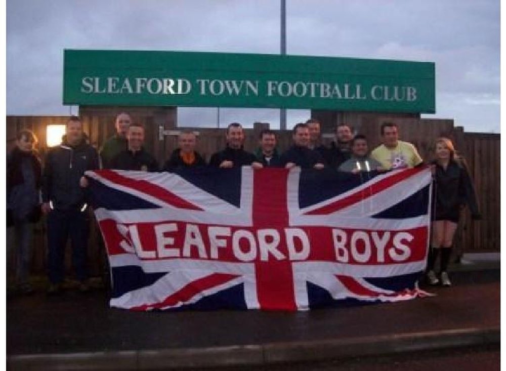 Sleaford Town supporters. SleafordTownFC