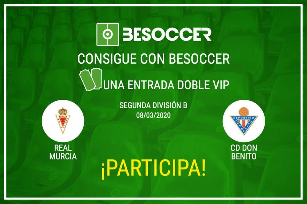 Consigue una entrada doble VIP para el Real Murcia-Don Benito. BeSoccer