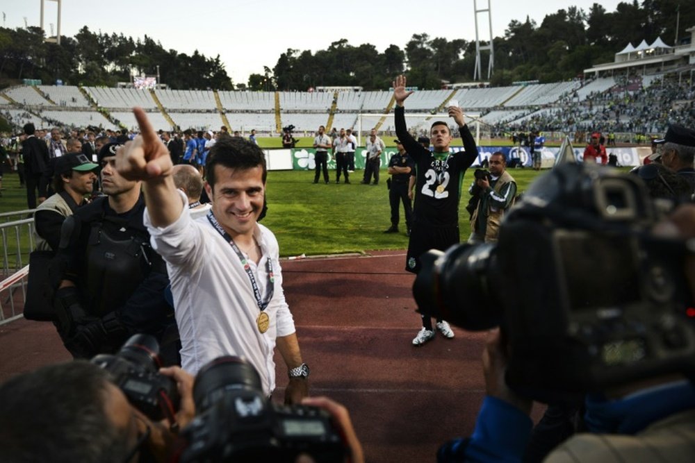 Sporting head coach Marco Silva celebrates on May 31, 2015