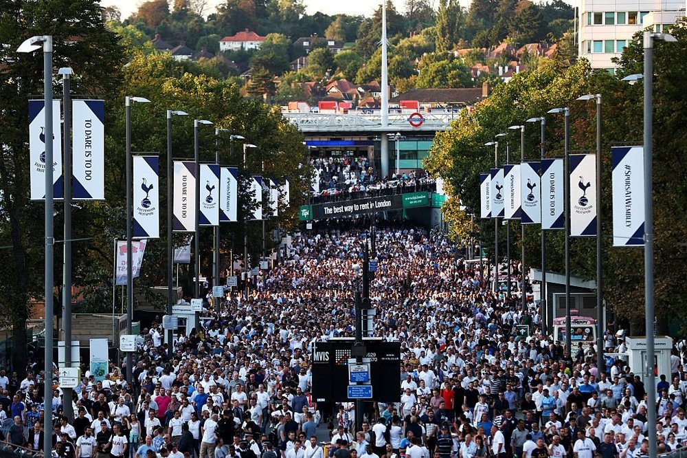 El Tottenham, en Wembley, ha batido todos los récords de asistencia. Twitter/SpursOfficial