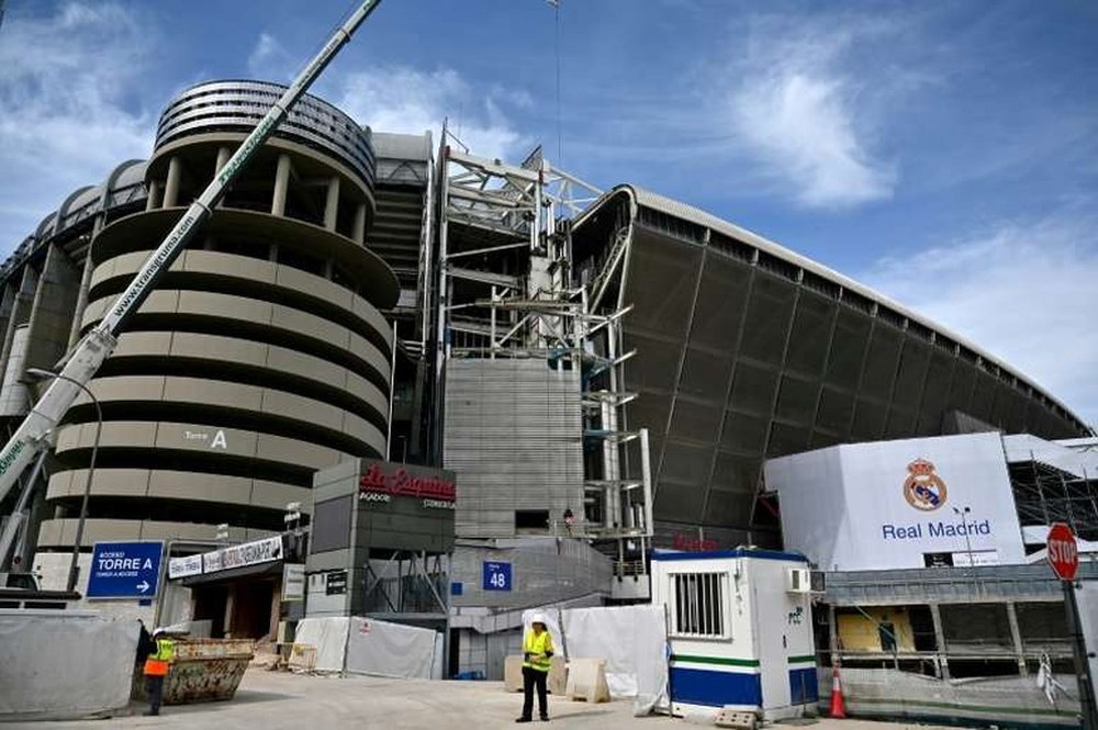 Avanzan las obras del nuevo estadio Santiago Bernabéu. AFP