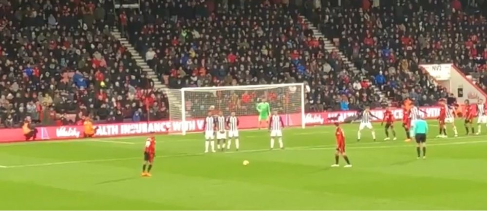 Stanislas scored a free-kick with one minute left on the clock. Twitter/samdavisuk