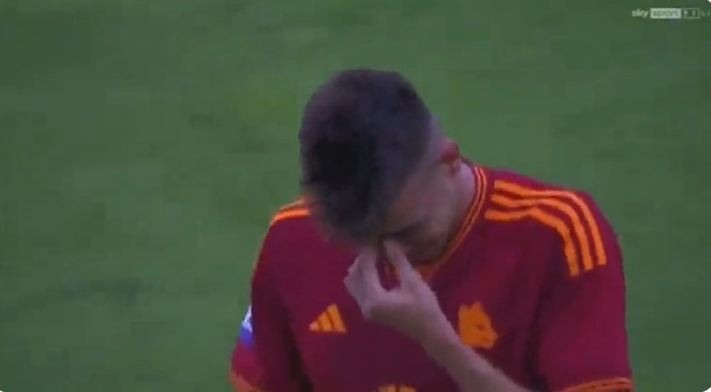 El Shaarawy fond en larmes après avoir marqué le but de la victoire pour la Roma. SkySport