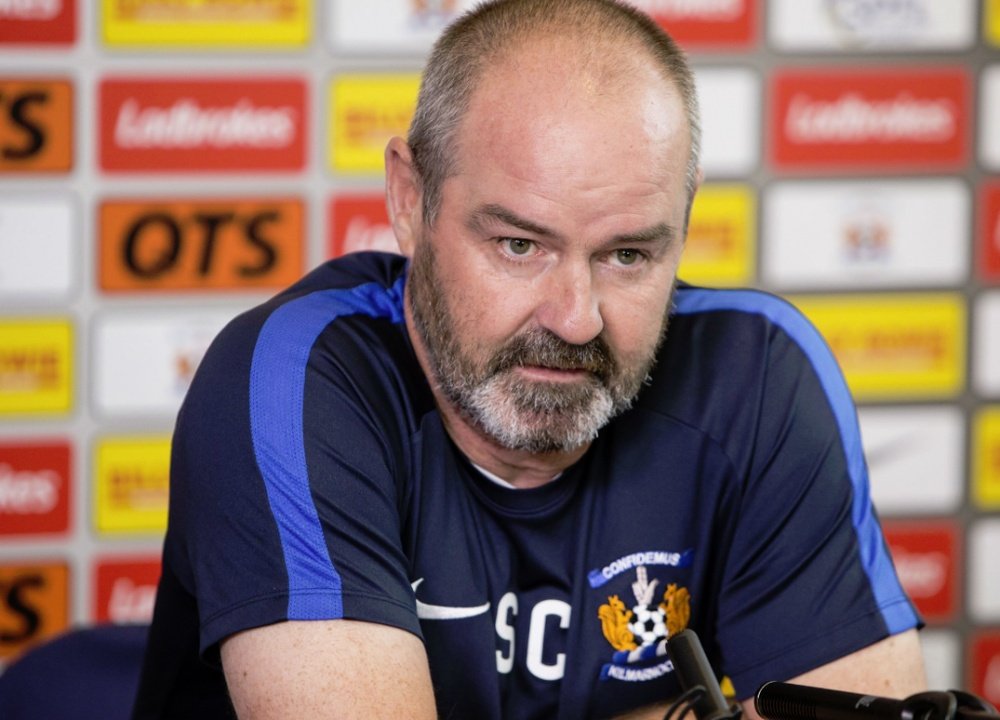 Steve Clarke has received a two-match touchline ban following his comments. Twitter/KlimarnockFC