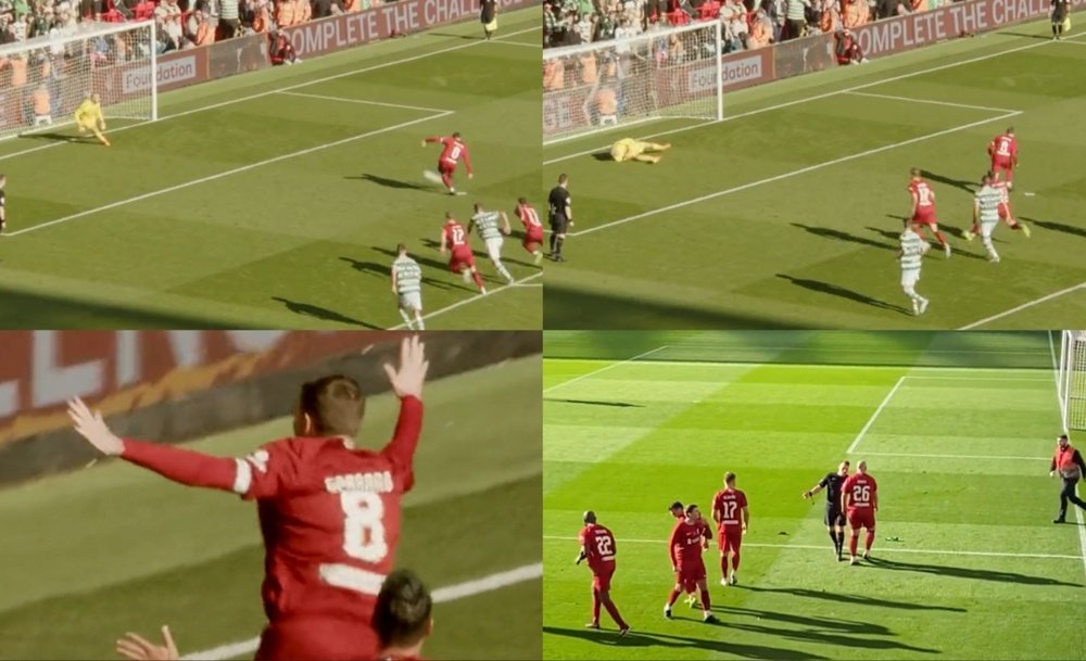 Gerrad once again felt what it was like to score at Anfield. Screenshots/LiverpoolFC-Twitter/kzvsky