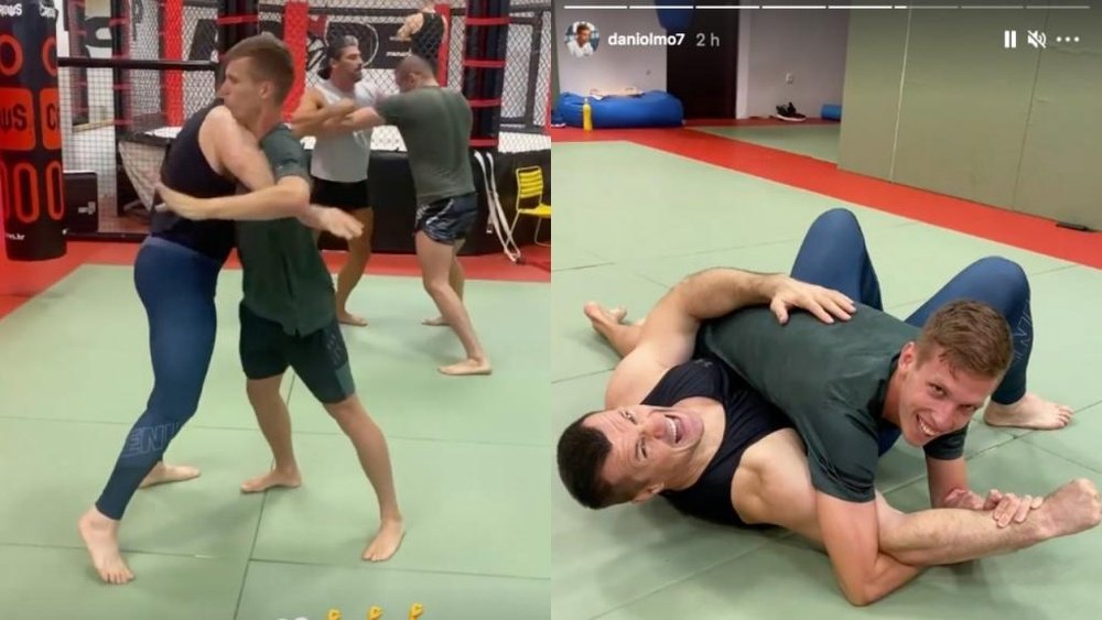 Dani Olmo se probó en el tatami. Capturas/Instagram/daniolmo7