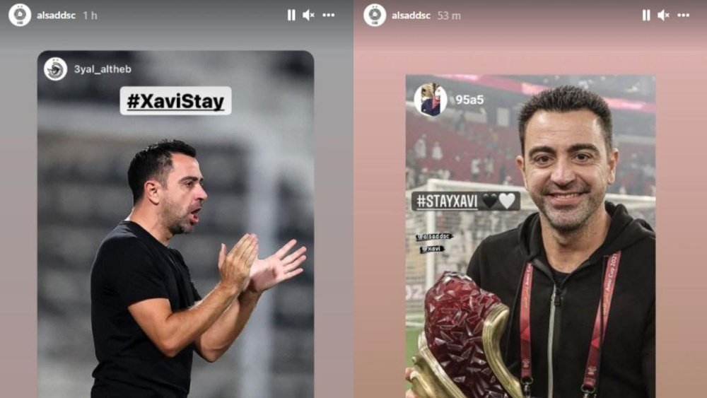 El Al Sadd quiere que Xavi se quede. Capturas/Instagram/alsaddsc