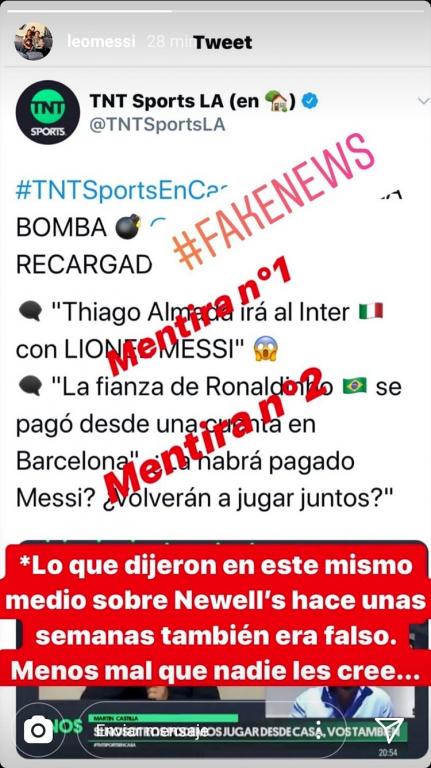 Messi vuelve a estallar en Instagram