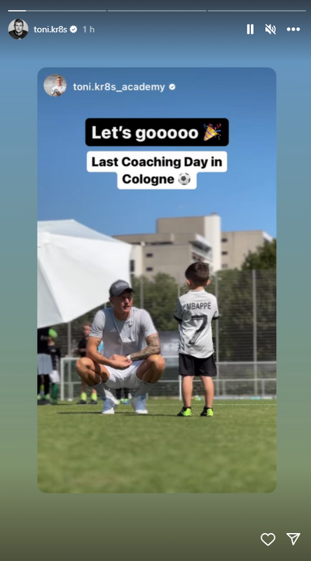 Toni Kroos posts a photo of a jersey with Mbappe's name on it and