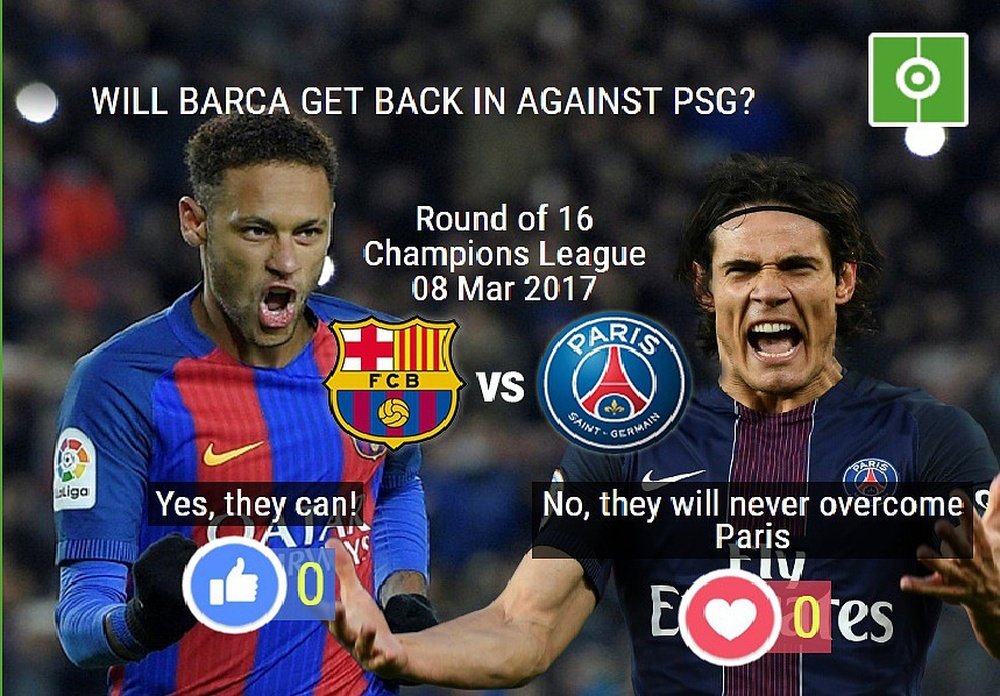 Survey: Will Barca get back in against PSG? BeSoccer