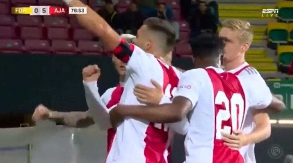 El Ajax venció 0-5 a domicilio en el feudo del Fortuna Sittard. Captura/ESPN