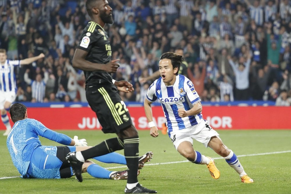Kubo scored in Real Sociedad's match against Madrid. EFE
