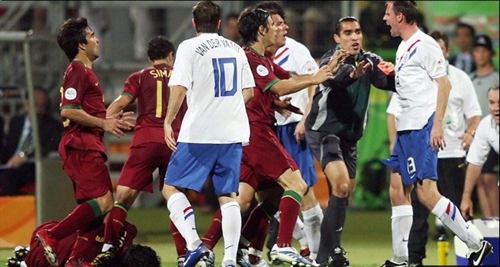 Tempers flared between Portugal and the Netherlands in 2006. AFP