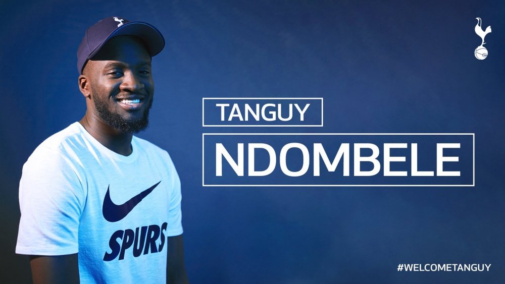 Ndombele joins Tottenham in club-record deal. Twitter/SpursOfficial