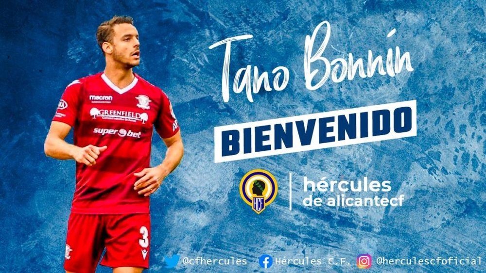Tano Bonnín, noveno fichaje del Hércules. Twitter/cfhercules