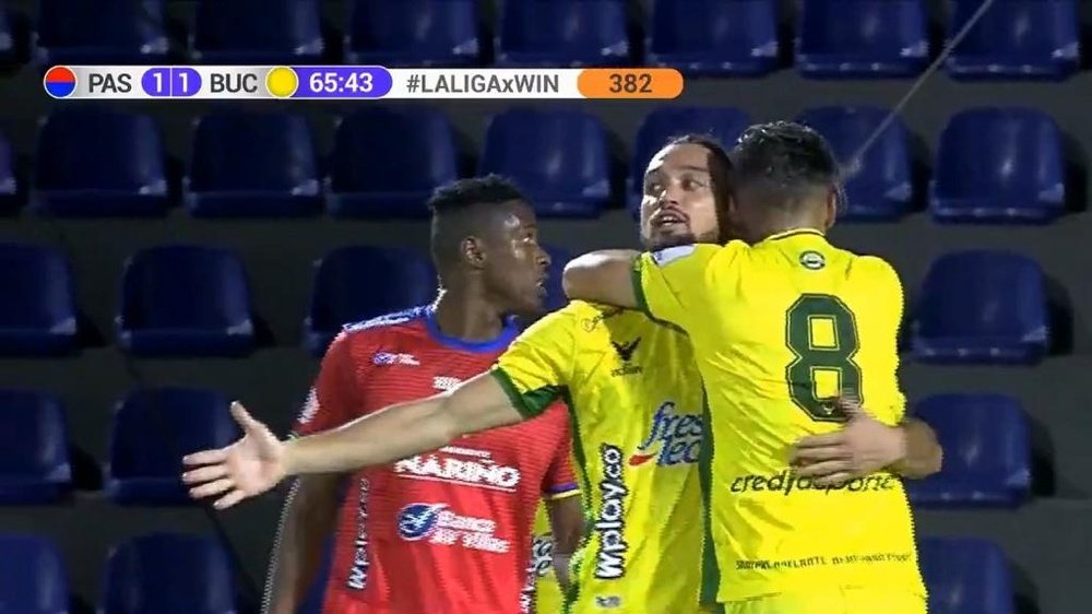 Deportivo Pasto y Atlético Bucaramanga empataron a uno. Captura/WinSportsTV