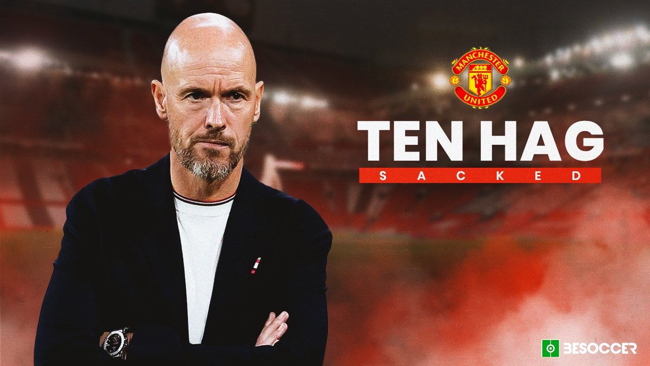 Ten Hag is sacked from Man Utd after three seasons. AFP