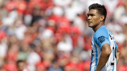Teo Gutierrez, en un partido con Racing. RacingClub