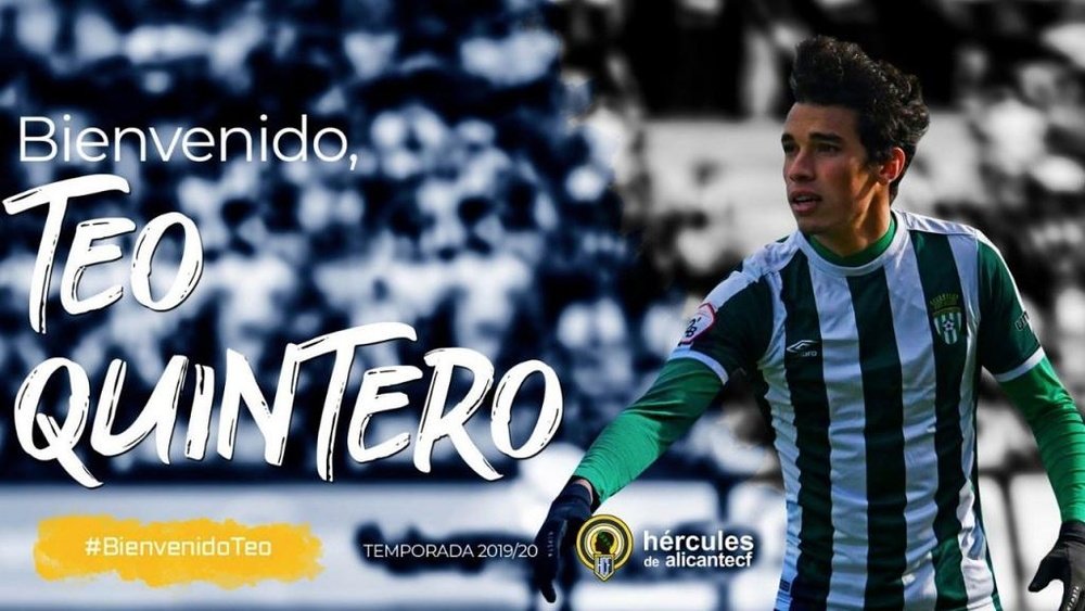 Quintero se unió a las filas del Hércules. Twitter/cfhercules