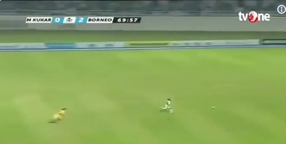 Terens Puhiri marcó el tercer gol del Borneo tras una brutal carrera. Twitter