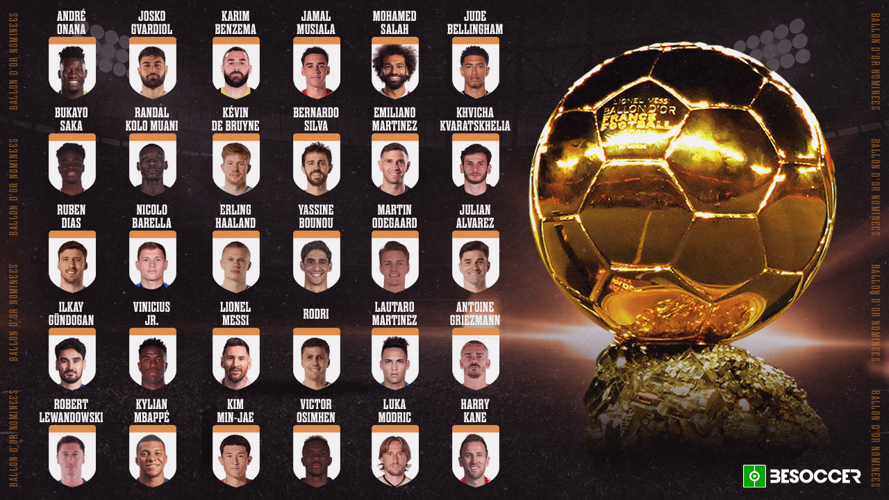 The 30 nominees for the 2021 Ballon D'Or