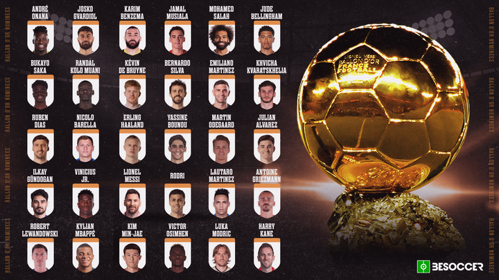 The 30 players nominated for the 2023 Ballon d'Or